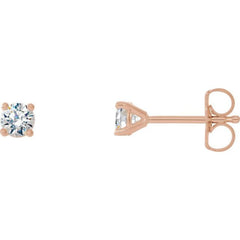 14K Rose Gold 1/8 CTW Lab-Grown Diamond Stud Earrings