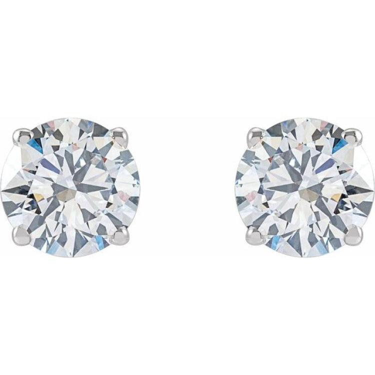 14K White Gold 2 1/2 CTW Lab-Grown Diamond Earrings