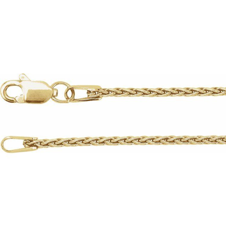 14K Yellow 1.25 mm Wheat 24" Chain