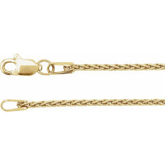 14K Yellow 1.25 mm Wheat 24" Chain