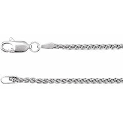 14K White 1.8 mm Wheat 16" Chain