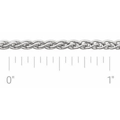 14K White Recycled Metal 2.4 mm Wheat Chain by the Inch