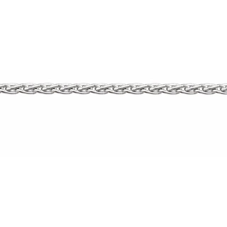 14K White Recycled Metal 1.5 mm Wheat Chain by the Inch