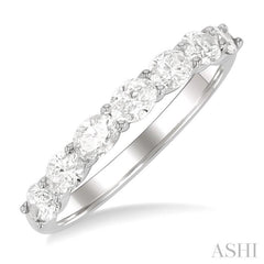 1 Ctw East-West Oval Cut Diamond Fashion Band in 14K White Gold