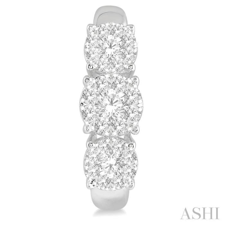 1 ctw Lovebright Round Cut Diamond Earrings in 14K White Gold