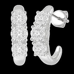 14K 0.75ct Diamond Cluster Earrings