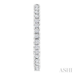 1/2 Ctw French Pave Set Round Cut Diamond Fashion Half Hoop Earrings in 14K White Gold