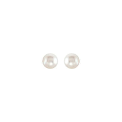 14K White Cultured White Freshwater Pearl Earrings