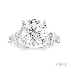 1 1/5 Ctw Round Shape Round Cut Diamond Semi-Mount Engagement Ring in 14K White Gold