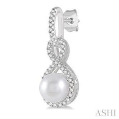 10K 0.25Ct 6mm/Pearl Fashion Earrings