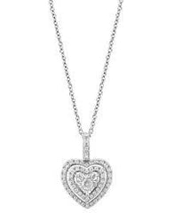 14K .33CT-Diamond Cluster Heart Pendant