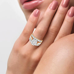 14K 3.50ct Diamond Cluster Ring