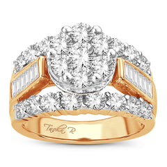 14K 3.50ct Diamond Cluster Ring