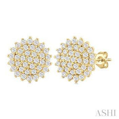 10K 0.15ct Diamond Petite-Cluster Earrings