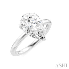 1/10 Ctw Pear Shape Round Cut Diamond Semi-Mount Engagement Ring in 14K White Gold