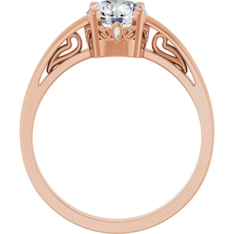 14K Rose Stuller Lab-Created Moissanite Ring