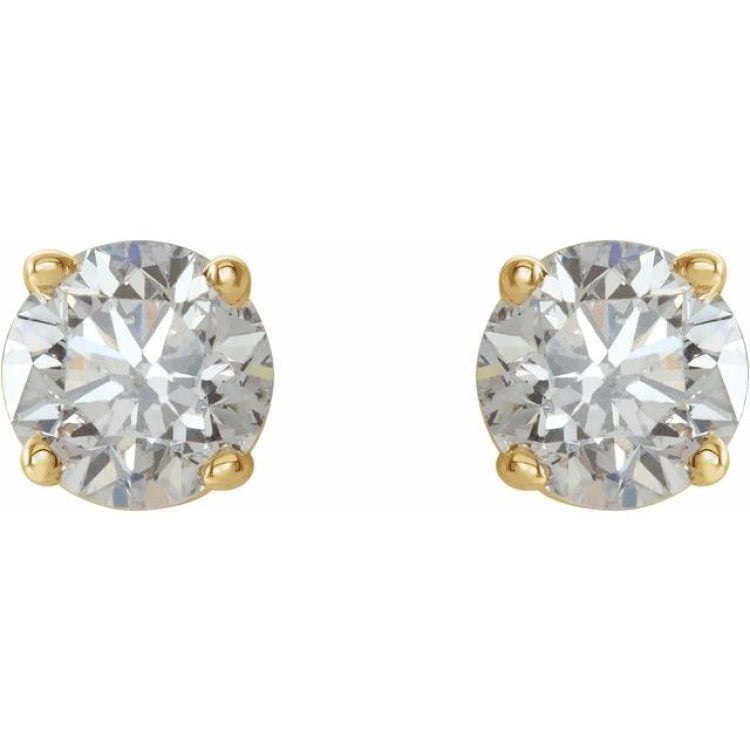 14K Yellow Gold 1/6 CTW Natural Diamond Earrings