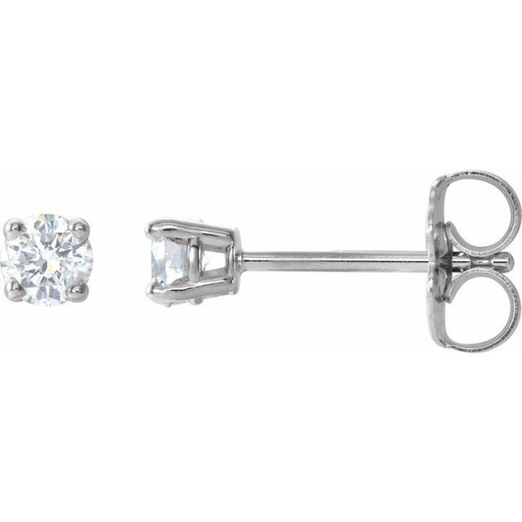 14K White 1/6 CTW Natural Diamond Stud Earrings