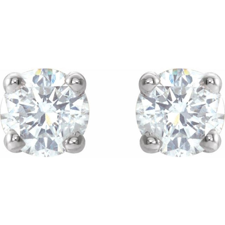 14K White 1/6 CTW Natural Diamond Stud Earrings