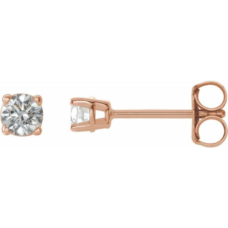 14K Rose 3/8 CTW Natural Diamond Stud Earrings