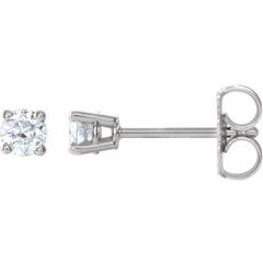 14K White 3/8 CTW Natural Diamond  Stud Earrings