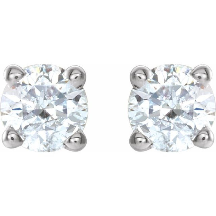 14K White 3/8 CTW Natural Diamond  Stud Earrings