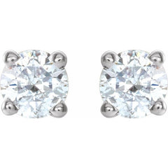 14K White 3/8 CTW Natural Diamond  Stud Earrings