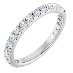 14K White 5/8 CTW Lab-Grown Diamond French-Set Anniversary Band