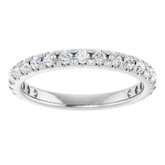 14K White 5/8 CTW Lab-Grown Diamond French-Set Anniversary Band