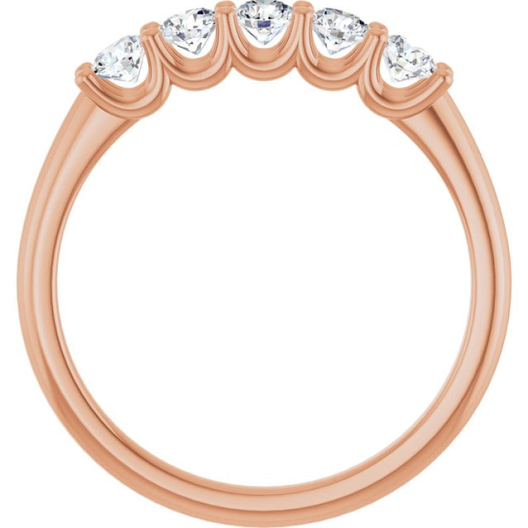 14K Rose 1/2 CTW Lab-Grown Diamond Anniversary Band