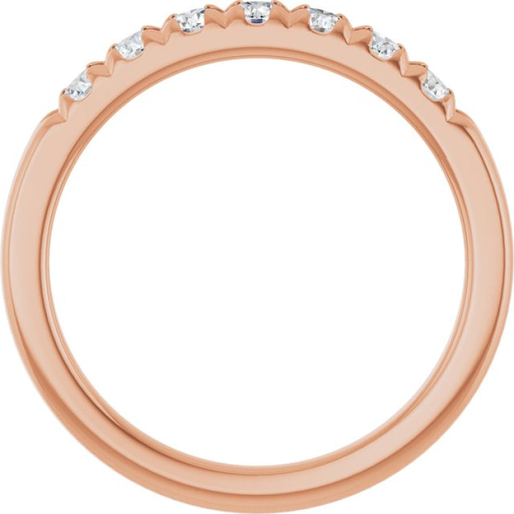 14K Rose 3/8 CTW Lab-Grown Diamond French-Set Anniversary Band