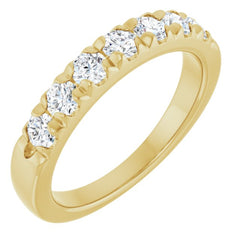 14K Yellow 3/4 CTW Lab-Grown Diamond French-Set Anniversary Band