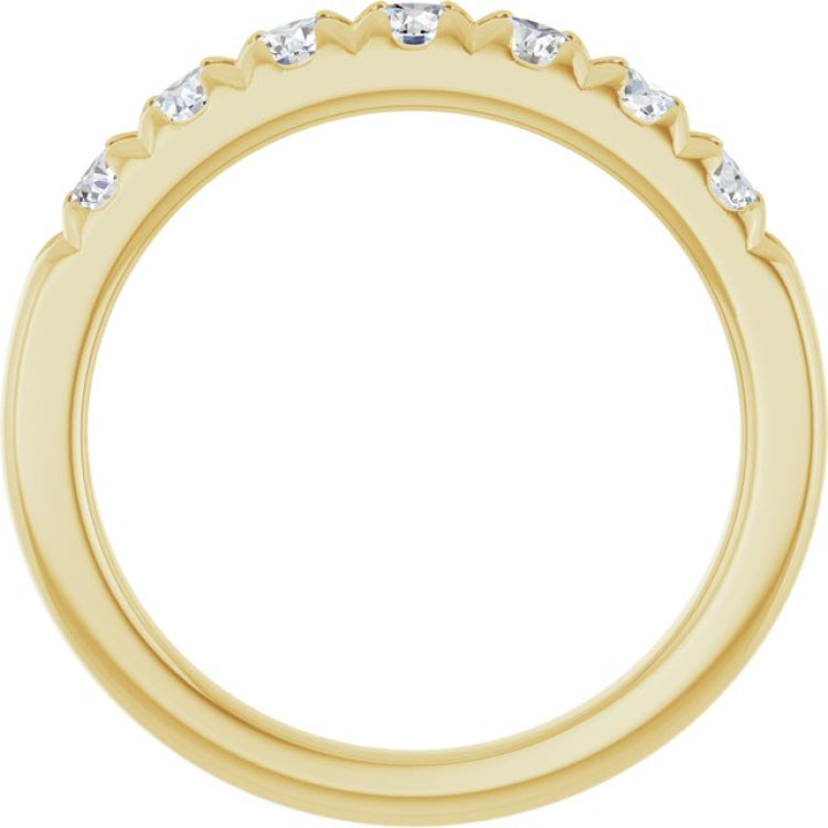 14K Yellow 3/4 CTW Lab-Grown Diamond French-Set Anniversary Band