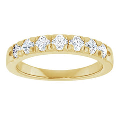 14K Yellow 3/4 CTW Lab-Grown Diamond French-Set Anniversary Band