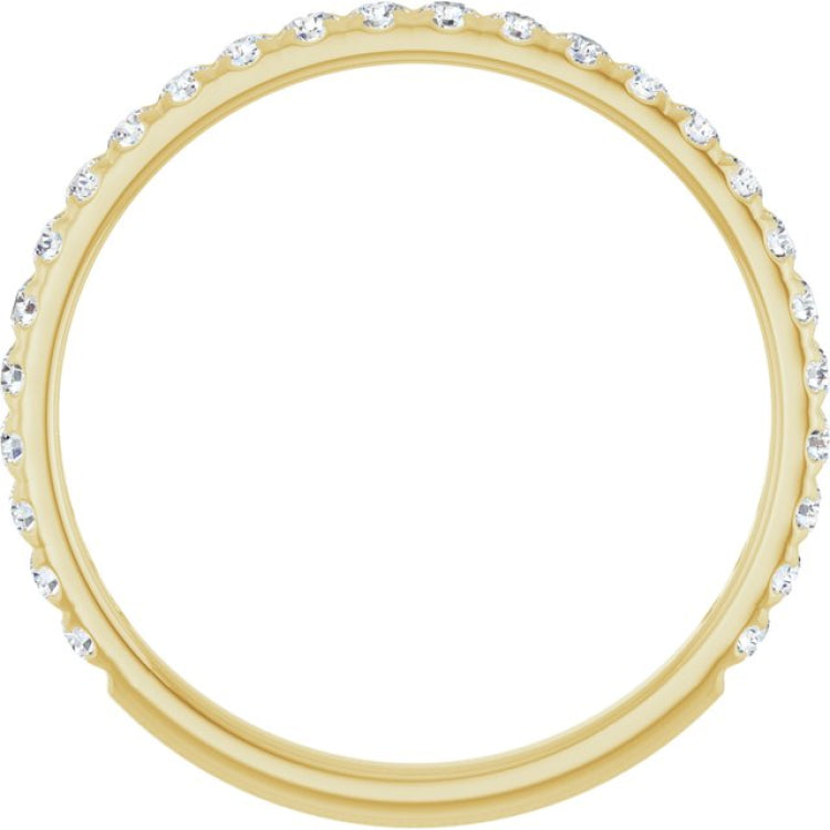 14K Yellow 1/3 CTW Lab-Grown Diamond French-Set Anniversary Band