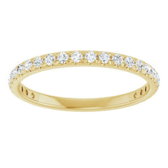 14K Yellow 1/3 CTW Lab-Grown Diamond French-Set Anniversary Band