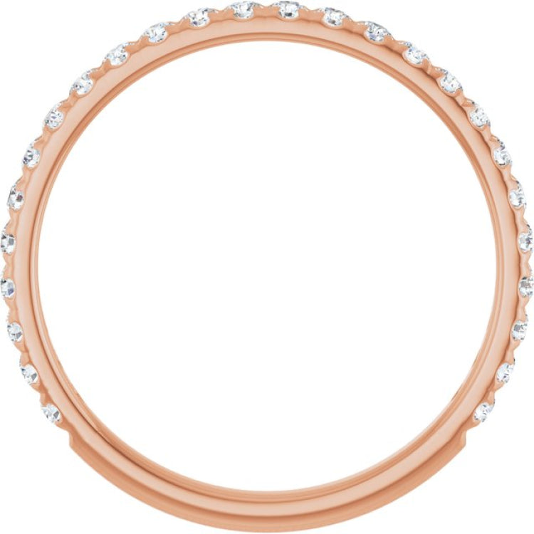 14K Rose 1/3 CTW Lab-Grown Diamond French-Set Anniversary Band