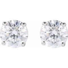 14K White 4 CTW Lab-Grown Diamond Stud Earrings