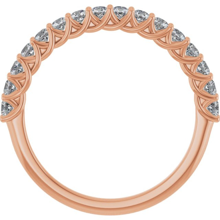 14K Rose 1/2 CTW Natural Diamond Anniversary  Band