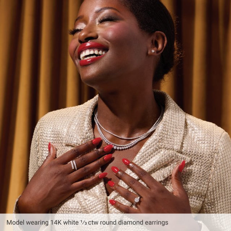 14K White 6 mm Natural Blue Zircon Stud Earrings