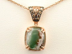 14K 0.13ct-Diamond 5.00ct/AquaPrase Fashion Necklace