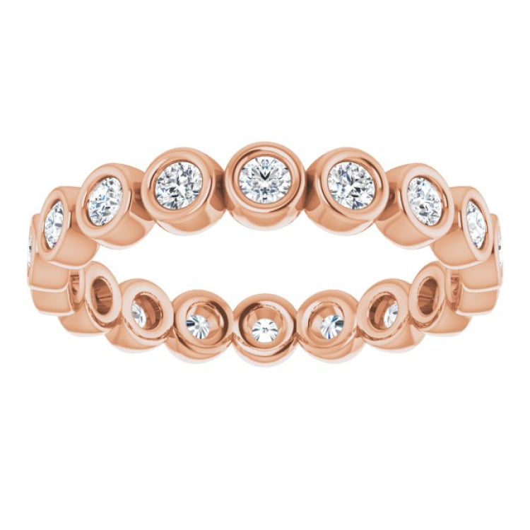 14K Rose 1/2 CTW Lab-Grown Diamond  Eternity Band