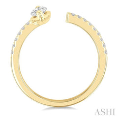 3/8 Ctw Marquise and Round Cut Diamond Fashion Open Ring in 14K Yellow Gold