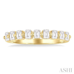 3/4 Ctw Half Eternity Emerald Cut Diamond Fashion Band in 14K Yellow Gold