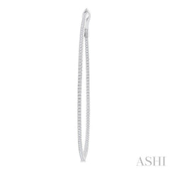 1 Ctw Inside & Outside Round Cut Diamond Hoop Earring in 14K White Gold