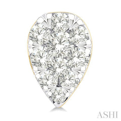 1/6 Ctw Lovebright Petite Pear Shape Round Cut Diamond Fashion Stud Earrings in 10K Yellow Gold