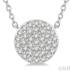 1/6 ctw Disc Round Cut Diamond Petite Pendant in 10K White Gold