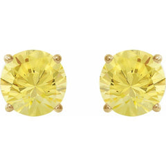 14K Yellow 7 mm Lab-Grown Yellow Sapphire Stud Earrings