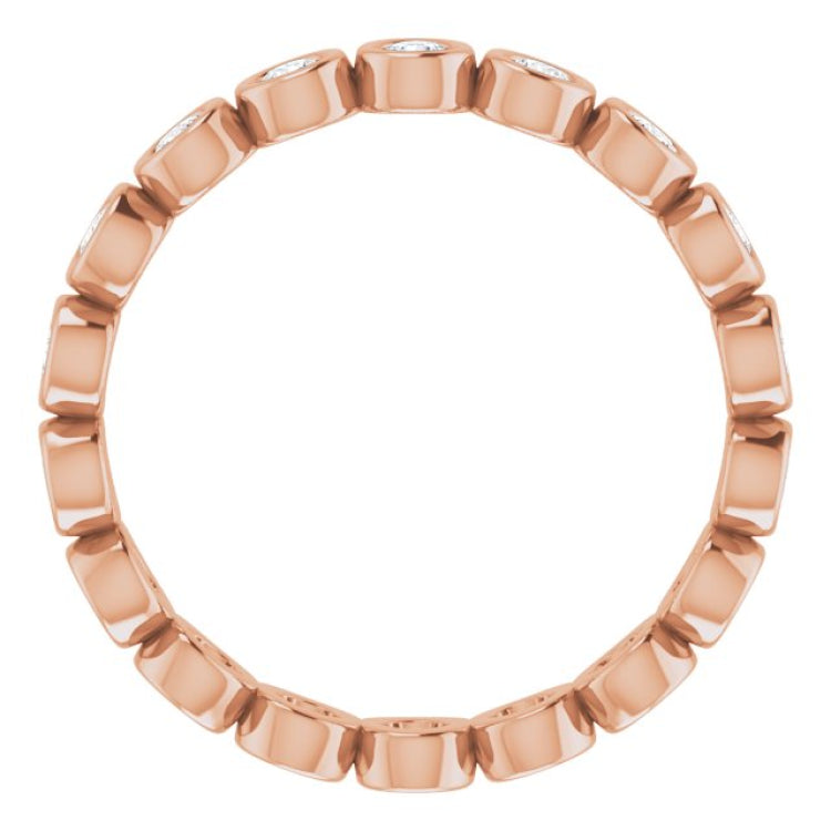 14K Rose 1/2 CTW Lab-Grown Diamond  Eternity Band Size 6.5