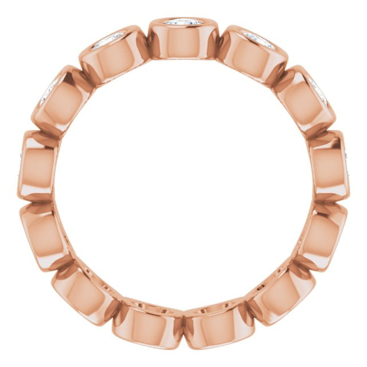 14K Rose 1 1/6 CTW Lab-Grown Diamond  Eternity Band Size 6.5